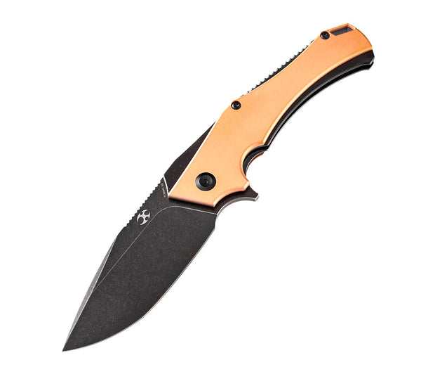 KANSEPT KNIVES - HELLX T1008- Black D2 blades - COPPER OR BRASS HANDLES - Mikkul Willumsen Design