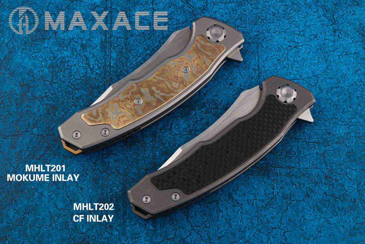 MAXACE HALICTUS - 4 INCH M390 BLADE - MOKUME OR CF HANDLE