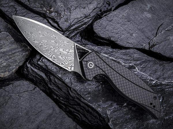 CIVIVI - C903DS -  ANTHROPOS - DAMASCUS BLADE - Carbon Fiber over G10 Handle - True Talon