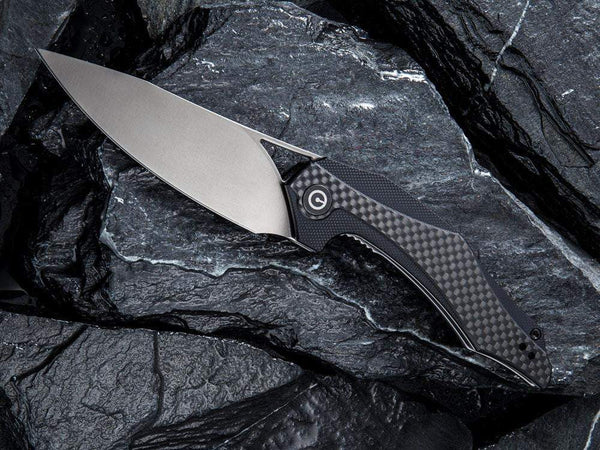 CIVIVI - C904 PLETHIROS - D2 Blade - Carbon Fiber over G10 Handle - True Talon