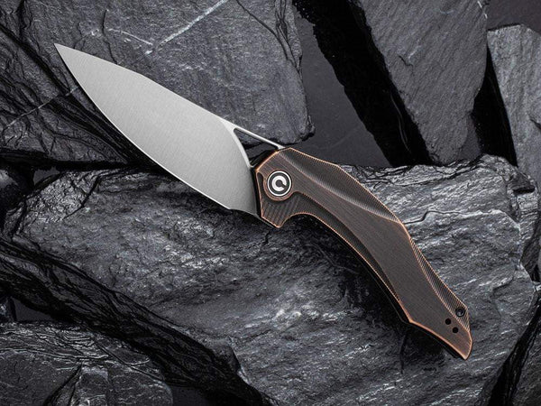 CIVIVI - C904D PLETHIROS - Satin 154CM Blade - Black Hand Rubbed Copper Handle - True Talon