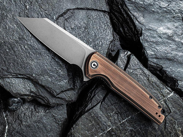 ** HERE NOW ** CIVIVI - C909D BRIGAND - STONEWASH 154CM BLADE - BLACK HAND RUBBED COPPER HANDLE - True Talon