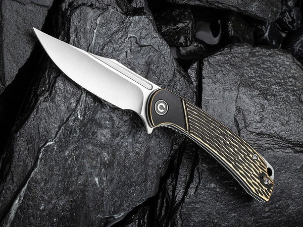 CIVIVI - C2014A Dogma - SATIN D2 BLADE - BLACK BRASS Handle - True Talon