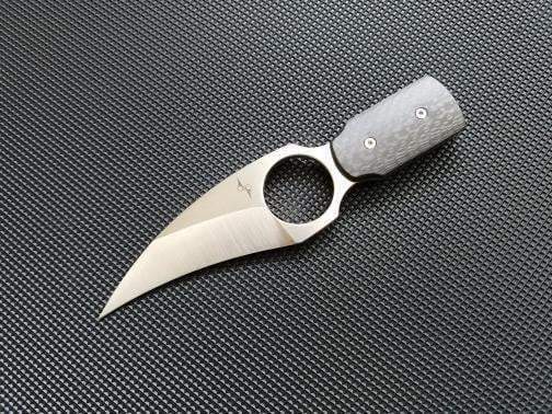 ** Completely Hand Made Custom Knife ** Pinkerton CLAW - M390 Blade and Carbon Fiber handle. - True Talon