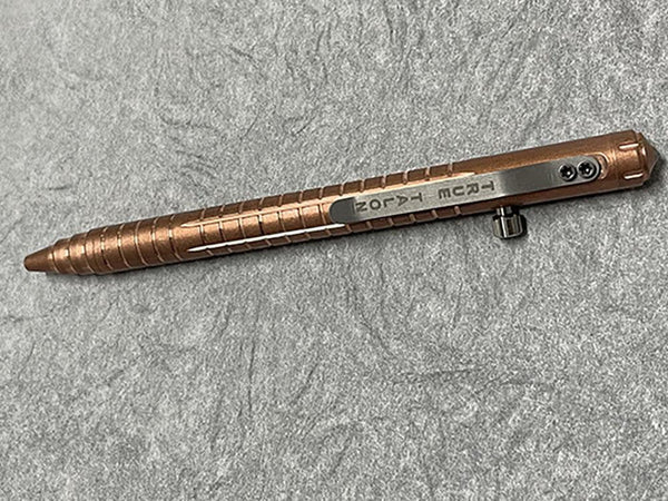 ** HERE NOW ** COPPER THUNDER PEN - Tumbled Copper & Titanium Bolt Pen - Takes Parker and Space Pen Refills - True Talon