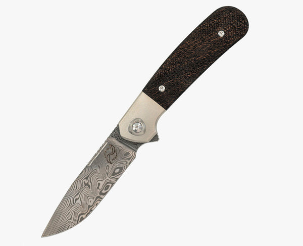 Liong Mah - L1 - DAMASTEEL BLADE - INTEGRAL TITANIUM HANDLE - FAT CARBON FIBER INLAYS