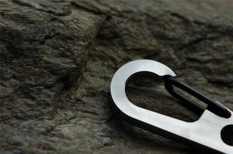 Titanium Keyring/Carabiner-Cross- Burnished