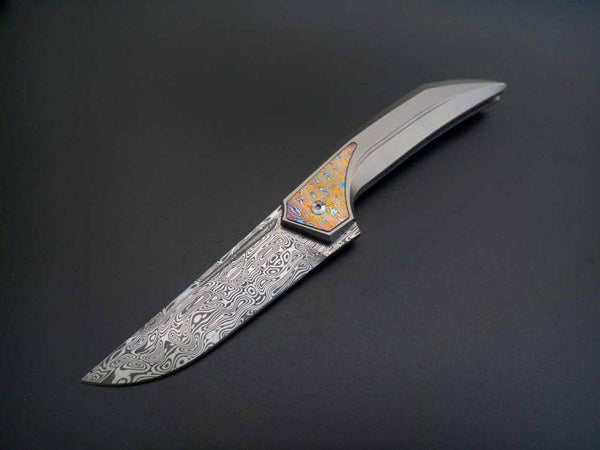 Reate Knives - FUTURE KNIFE - Damasteel Blade - Mokuti Inlay & Titanium Handle - SOLD OUT - True Talon